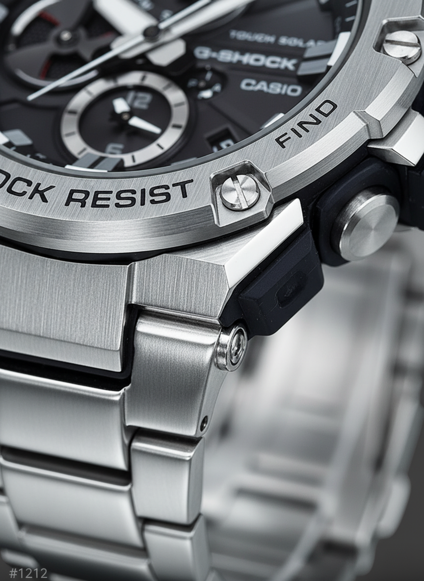 CASIO GST‑B100D‑1A moody studio shot