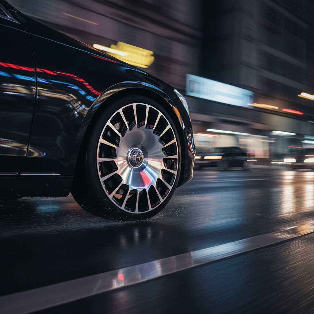 Maybach wheel luxury garage scene